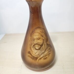 Vintage Etched Portrait Vase Decorative Accent Table‎ Vase Decor Art